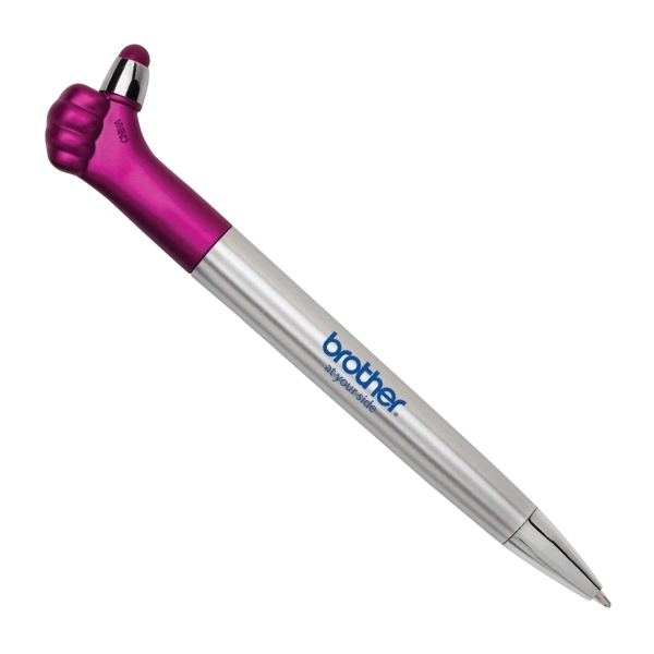 Plastic ballpoint pen with twist-action ballpoint pen and soft touch stylus... from ASI 40544 Binaco