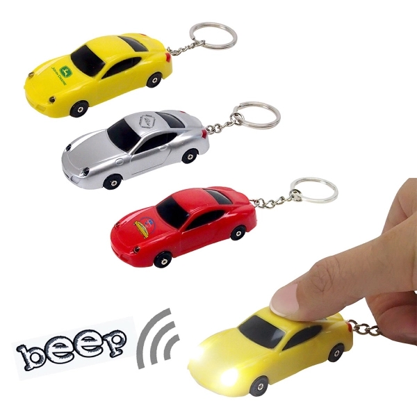 Miniature plastic toy sports car LED light keychain.... from ASI 31517 Admart Products / Admart Line