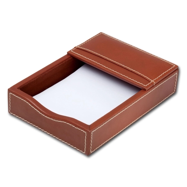 Rustic memo holder made of top-grain leather for 4" x 6"... from ASI 48125 Dacasso / DaCasso