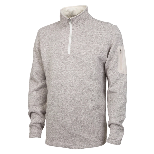 Men's 100% polyester heathered fleece with zippered pocket on sleeve.... from ASI 44620 Charles River Apparel