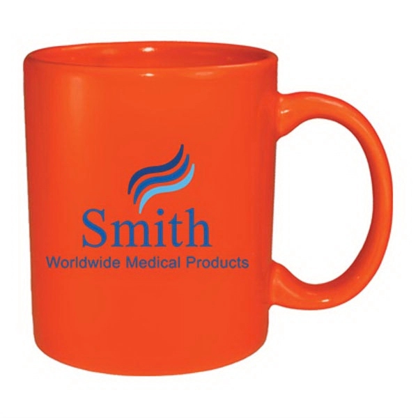 11 oz. stanford C-Handle Vitrified ceramic coffee mug. Vibrant eyecatching red... from ASI 46573 Cooper & Clement Inc