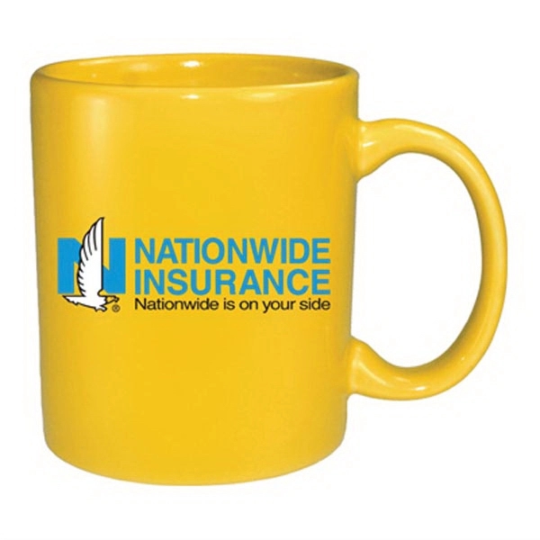 11 oz. stanford C-Handle Vitrified ceramic coffee mug. Vibrant eyecatching red... from ASI 46573 Cooper & Clement Inc