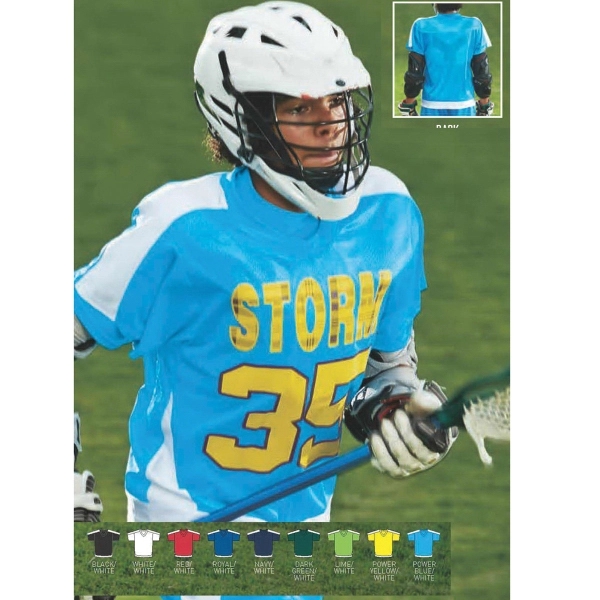 Youth jersey with a collegiate cut and contrast color shoulder and... from ASI 37461 Augusta Sportswear