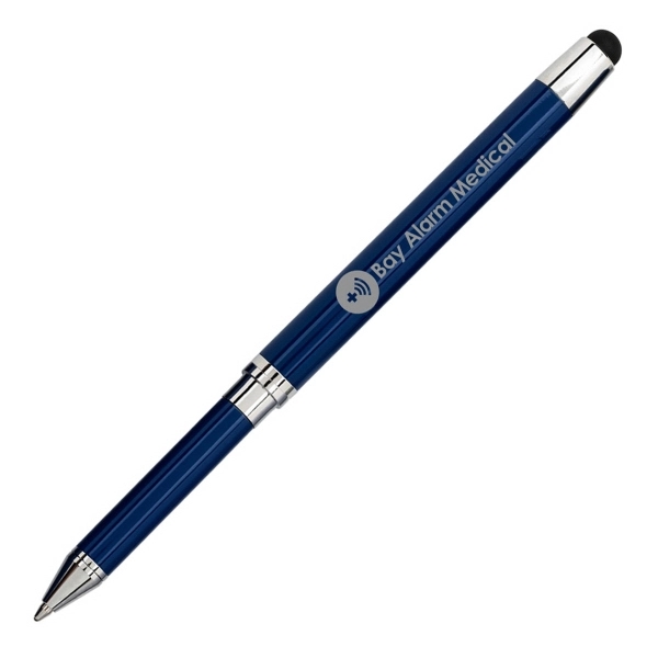 Metal ballpoint cap off pen with stylus. Place the cap on... from ASI 40544 Binaco