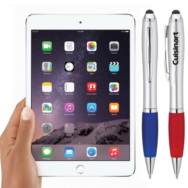 Jaylin twist-action ballpoint pen with hourglass barrel design and colored rubberized... from ASI 40544 Binaco