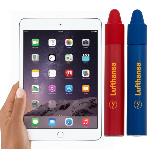 Aluminum crayon style stylus features soft touch stylus for touch screen... from ASI 40544 Binaco