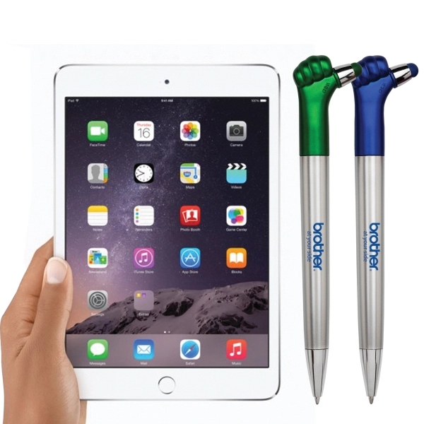 Plastic ballpoint pen with twist-action ballpoint pen and soft touch stylus... from ASI 40544 Binaco