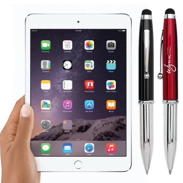 3 IN 1 Stylus Ballpoint Pen and LED Flashlight Aluminum capacitive... from ASI 40544 Binaco / Binaline