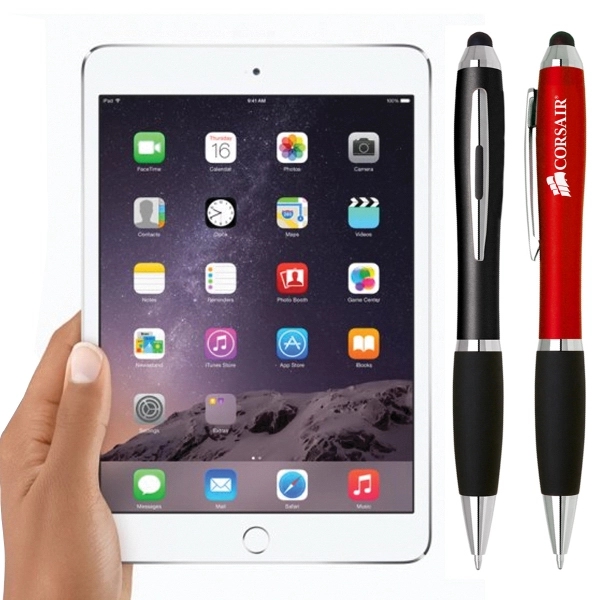 Jorydyn twist-action ballpoint pen features hourglass barrel design and colored rubberized... from ASI 40544 Binaco