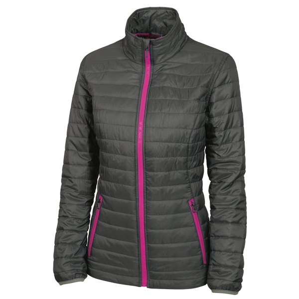 Women's ultra-lightweight quilted jacket made from 100% dobby polyester.... from ASI 44620 Charles River Apparel