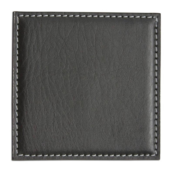 Black square coaster made of leatherette with a low-profile design.... from ASI 48125 Dacasso