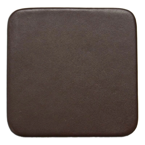 Chocolate brown leather coaster measuring 4" x 4" in the shape... from ASI 48125 Dacasso / DaCasso