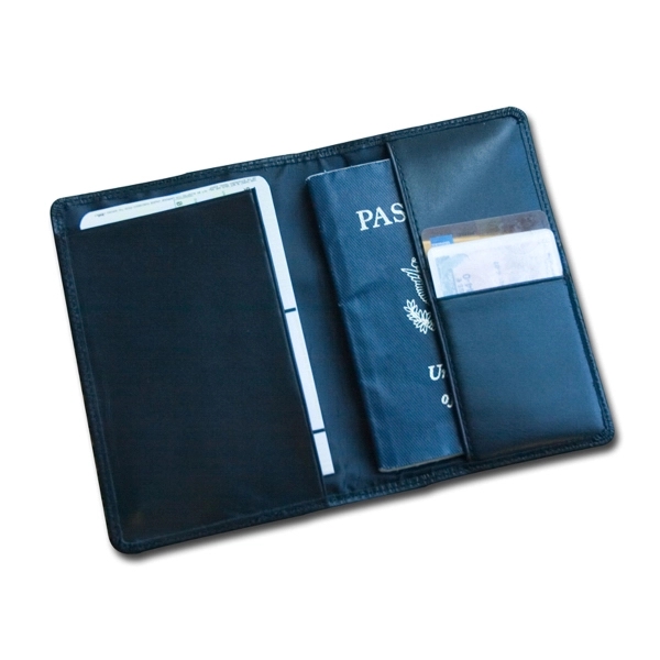 Passport holder made of top-grain leather and available in black.... from ASI 48125 Dacasso
