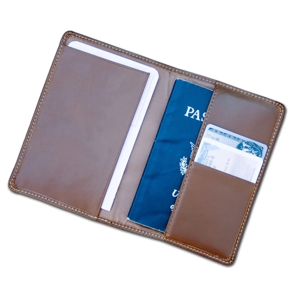 Passport holder made of top-grain leather and available in brown.... from ASI 48125 Dacasso / DaCasso