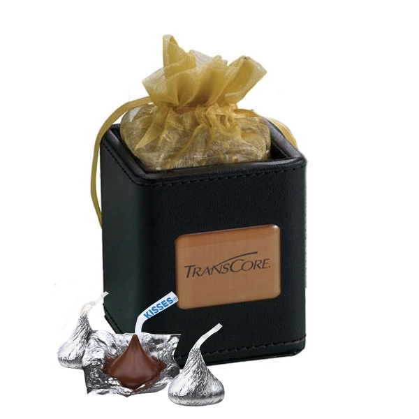 Pen holder filled with foil wrapped chocolates, 35 pieces.... from ASI 44900 NC Custom (CI/Lanco) / Chocolate Inn
