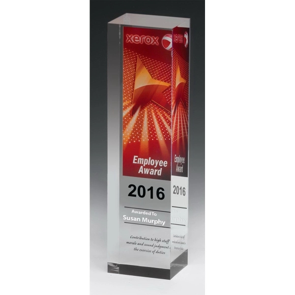 Obelisk acrylic award that measures 2 1/2" x 9 1/2" x... from ASI 62660 Innovation Line