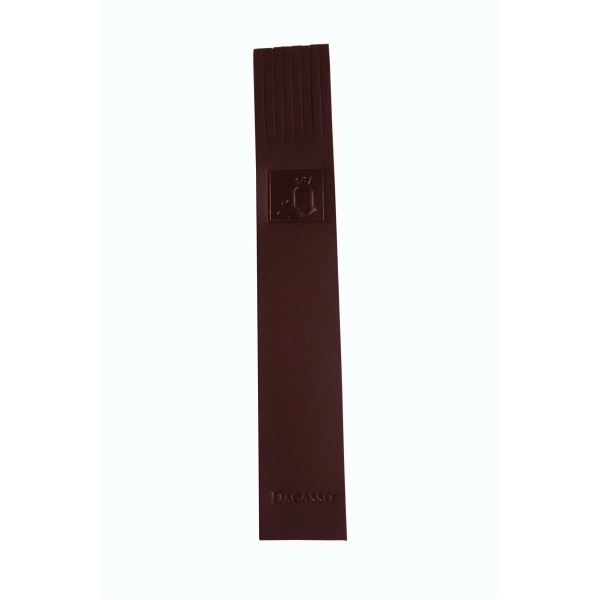 Custom classic bookmark made of chocolate brown leather with a tasseled... from ASI 48125 Dacasso / DaCasso