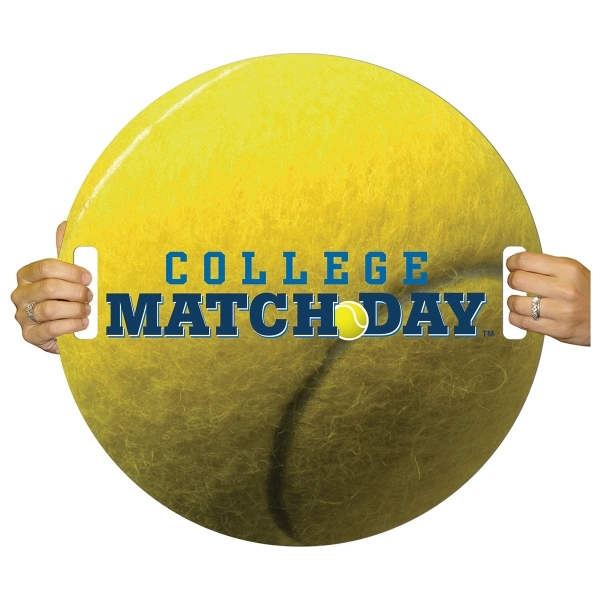 NEW SHAPE! RALLY WITHOUT THE NOISE! New 18" cheer banner shows... from ASI 67620 Lion Circle Corp / Lion/Circle