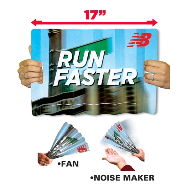 Digitally printed banner, noise maker and fan, 11" x 17".... from ASI 67620 Lion Circle Corp / Lion/Circle