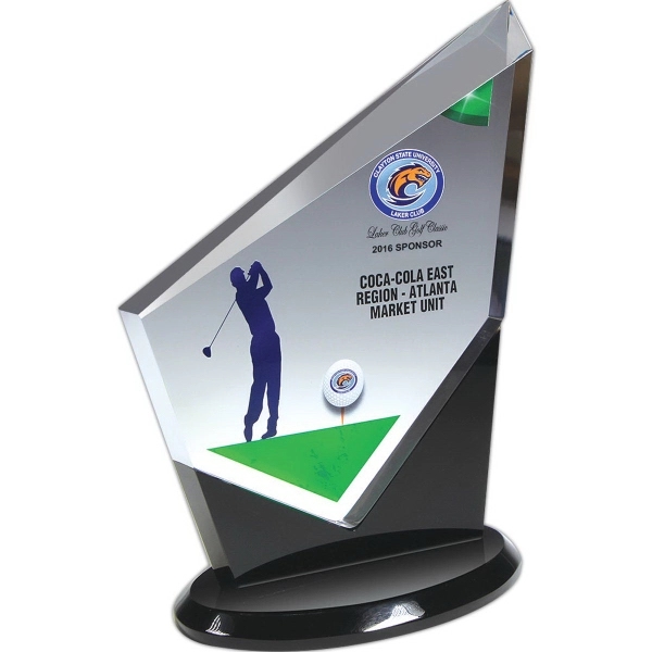 6" x 8" x 3 1/4" clear acrylic award with black... from ASI 62660 Innovation Line