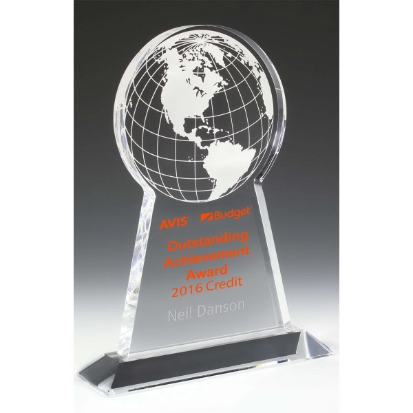 7 1/2" x 9 1/4" x 3/4" globe acrylic award with... from ASI 62660 Innovation Line