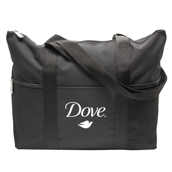 Zippered tote. Features zippered front pocket, slip pocket and mesh pocket.... from ASI 30112 ACE Products / Ace Line