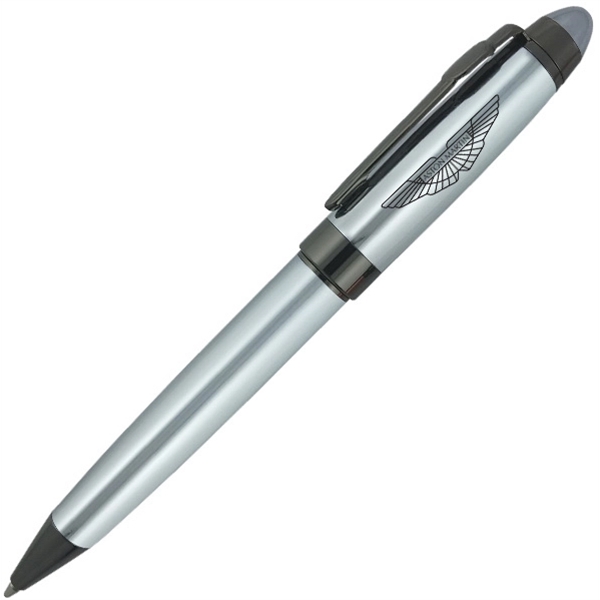 Silver metal pen with Black top and accents.... from ASI 52387 Empire USA / Pens Line USA