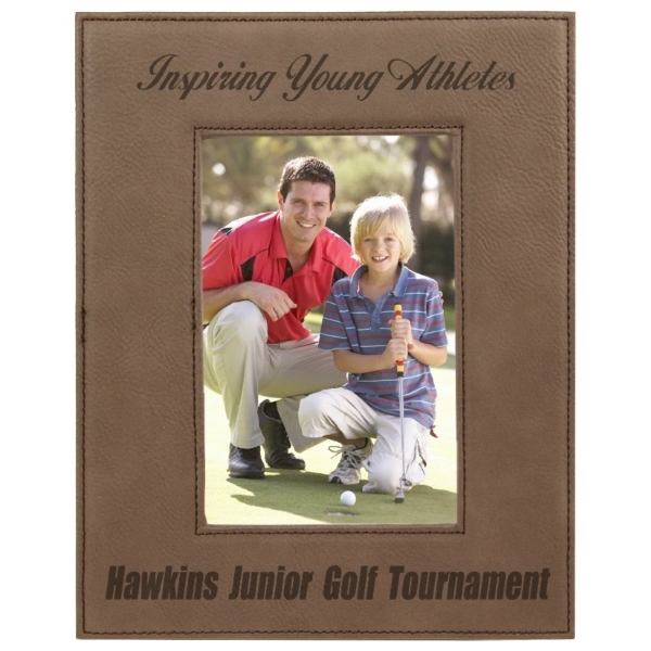 8.5" x 6.5" x 0.375" laser engraved leatherette picture frame for... from ASI 92531 Unique Custom Products / UCP