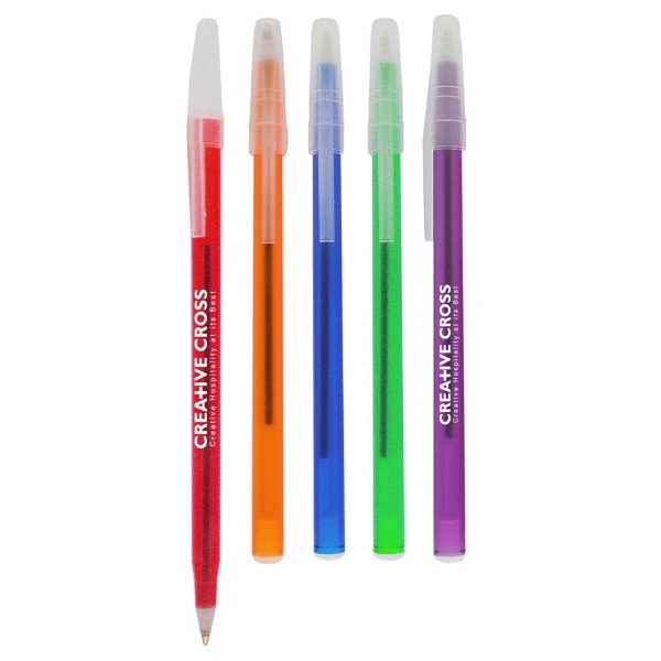 Translucent stick pen with frosted barrel.... from ASI 52387 Empire USA / Pens Line USA
