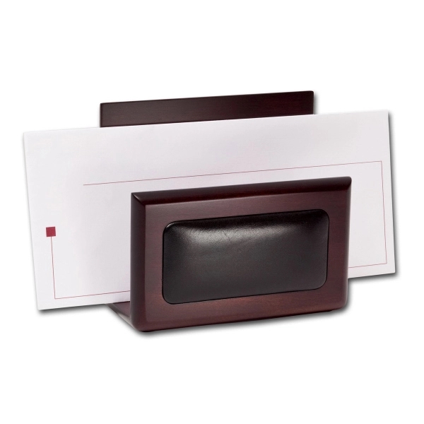 Walnut wood and leather letter holder measuring 2.75" L x 5.5"... from ASI 48125 Dacasso / DaCasso