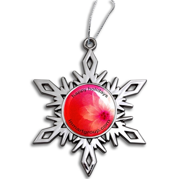 2.25" x 2.875" die cast zinc alloy snowflake shaped Christmas hanging... from ASI 52263 EMT / EMT EMT EASY