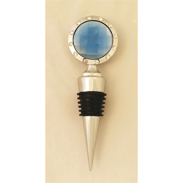 Blue Crystal Wine Bottle Stopper with Clear Stones... from ASI 55540 Furniward Company / Furniward