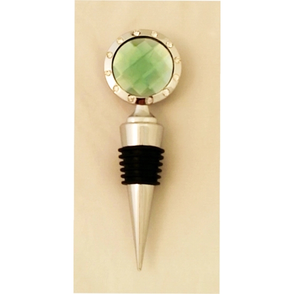 Green Crystal Wine Bottle Stopper with Clear Stones... from ASI 55540 Furniward Company