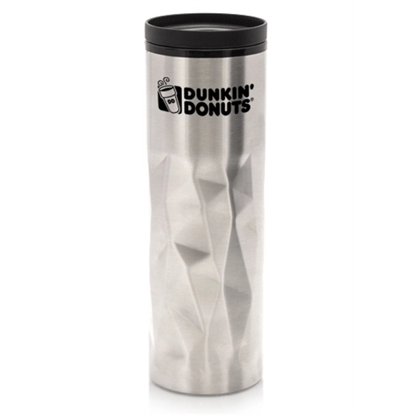 Silver stainless steel insulated travel mugs with plastic inner liner and... from ASI 39552 BEL Promo