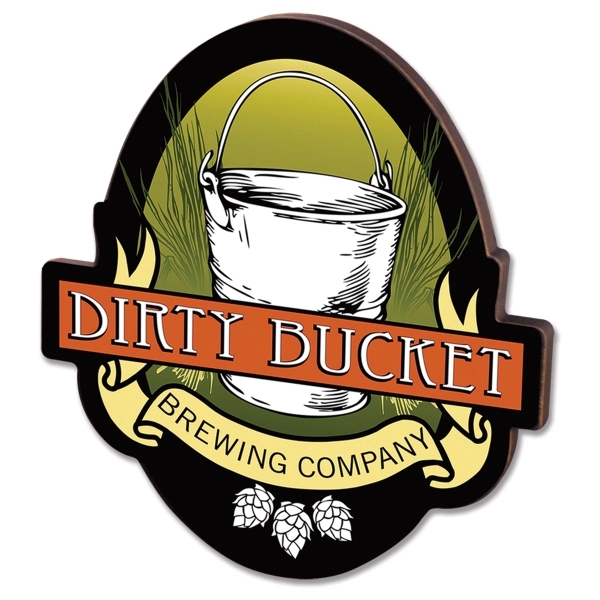 1/4" thick wood material wall plaque with black vinyl backing and... from ASI 72521 Morris Magnets / Laser Cuts