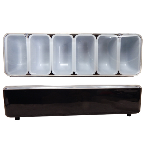18" x 5.6" x 4.5" black plastic condiment caddy tray with... from ASI 62677 iline PROMO (The Innovative Line) / iline PROMO (The Innovative Line)