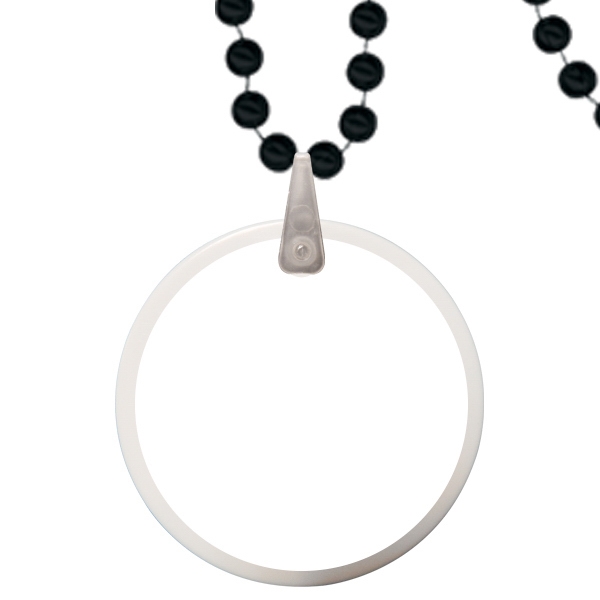 33" strand of 7mm beads and 2.5" white round attached disk;... from ASI 62677 iline PROMO (The Innovative Line) / iline PROMO (The Innovative Line)