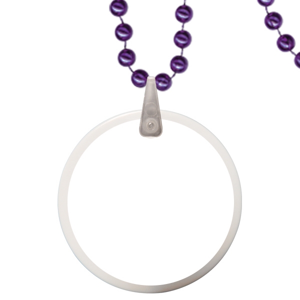 33" strand of 7mm beads and 2.5" white round attached disk;... from ASI 62677 iline PROMO (The Innovative Line) / iline PROMO (The Innovative Line)