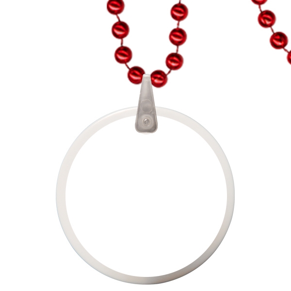 33" strand of 7mm beads and 2.5" white round attached disk;... from ASI 62677 iline PROMO (The Innovative Line) / iline PROMO (The Innovative Line)