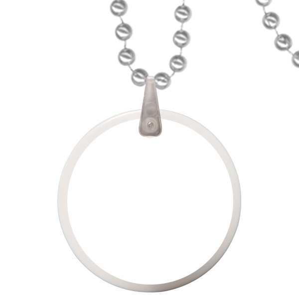 33" strand of 7mm beads and 2.5" white round attached disk;... from ASI 62677 iline PROMO (The Innovative Line) / iline PROMO (The Innovative Line)