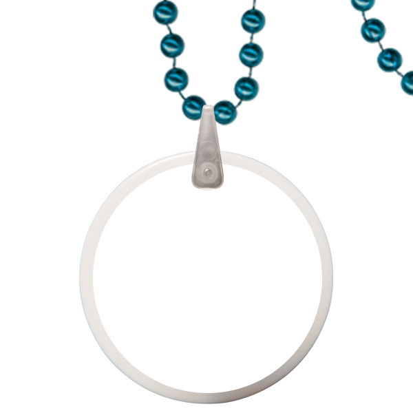33" strand of 7mm beads and 2.5" white round attached disk;... from ASI 62677 iline PROMO (The Innovative Line) / iline PROMO (The Innovative Line)