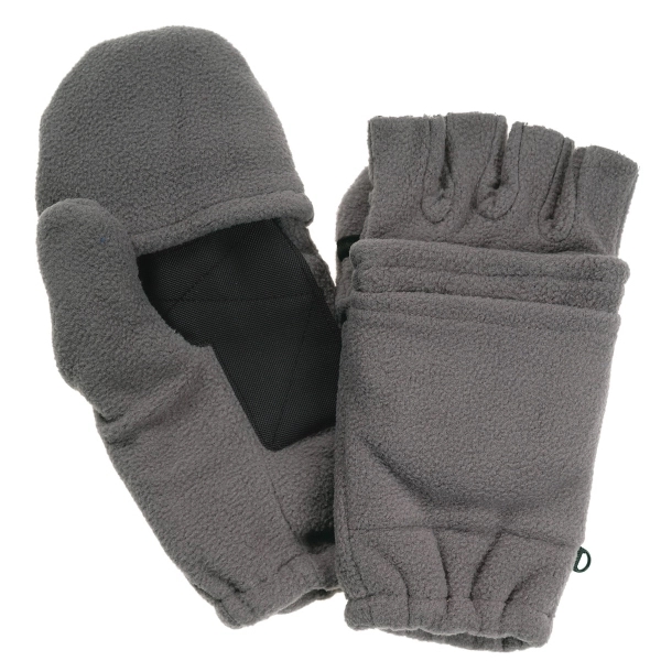 Dark grey  fleece fingerless gloves with mitten flap and palm... from ASI 98085 Wolfmark