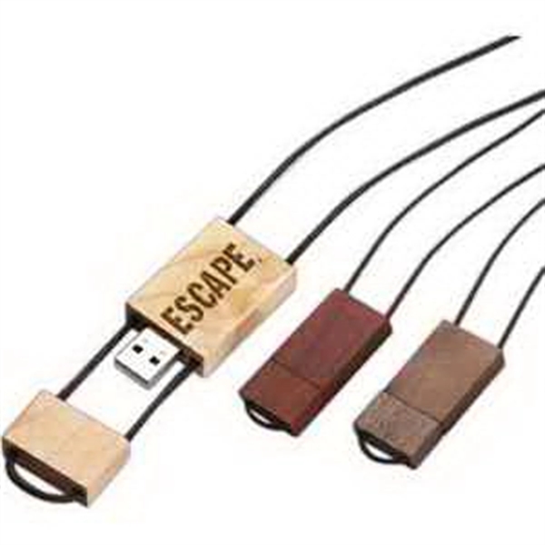 Woodwear USB flash drive with lanyard and shake and electromagnetic wave... from ASI 90859 Tempo Industries Inc / Tempoline