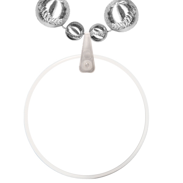 38" strand of baseball shaped beads with a 2.5" round white... from ASI 62677 iline PROMO (The Innovative Line) / iline PROMO (The Innovative Line)