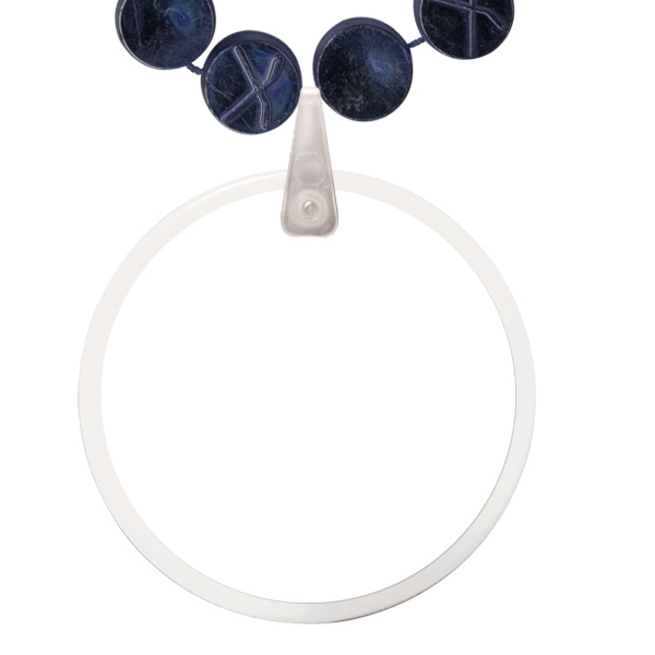 38" strand of hockey puck-shaped beads with a 2.5" round white... from ASI 62677 iline PROMO (The Innovative Line) / iline PROMO (The Innovative Line)