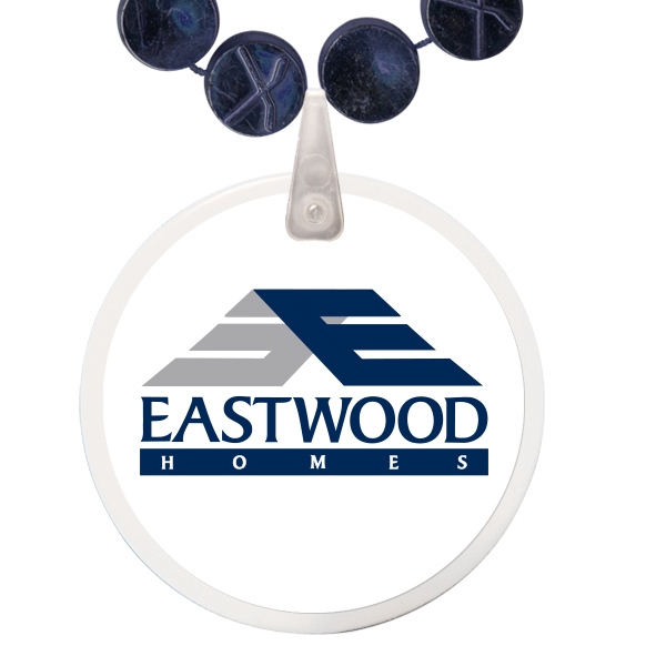 38" strand of hockey puck-shaped beads with a 2.5" round white... from ASI 62677 iline PROMO (The Innovative Line) / iline PROMO (The Innovative Line)