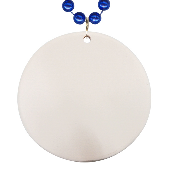 33" strand of Mardi Gras beads with 2.875" round polystone disc... from ASI 62677 iline PROMO (The Innovative Line) / iline PROMO (The Innovative Line)