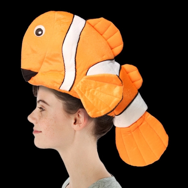 Orange and white clown fish shaped hat.... from ASI 42016 Brighter Promotions Inc