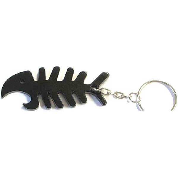 Fish bone shaped aluminum bottle opener with key chain.... from ASI 74585 Nu Promo International / Nu Promo Line