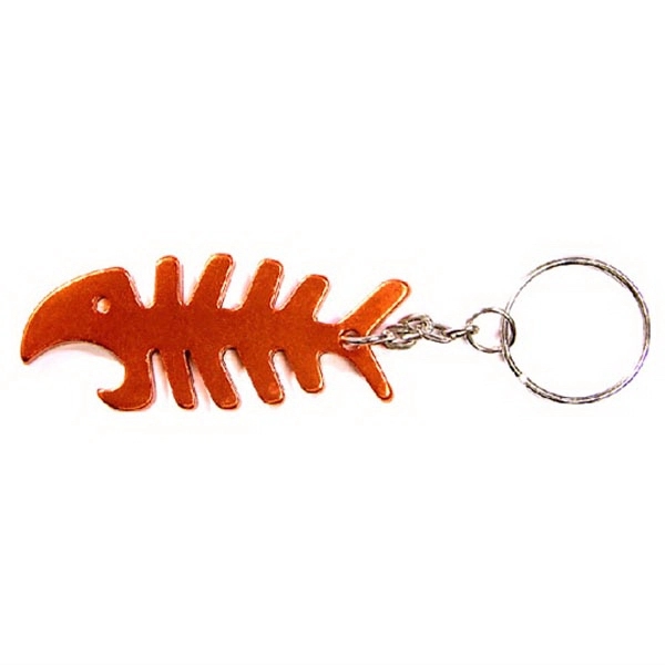 Fish bone shaped aluminum bottle opener with key chain.... from ASI 74585 Nu Promo International / Nu Promo Line